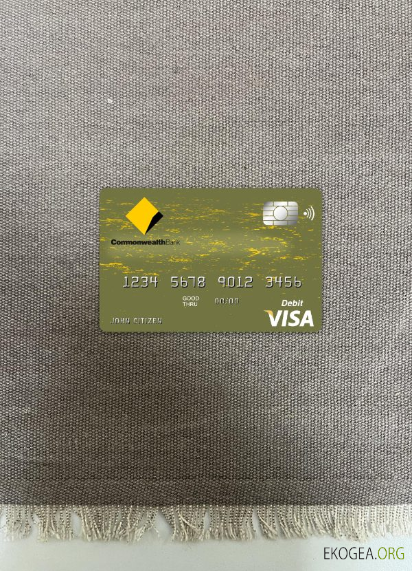 Photolook de la carte visa de la banque du Commonwealth d'Australie